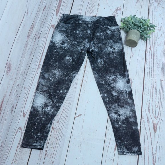 Skechers Galaxy Black White Workout Gym Leggings Woemns Size Large - Picture 3 of 7